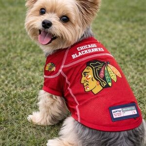 Chicago Black Hawks Dog Jersey NHL Pet Shirt M Hunter Authentic Pet Gear